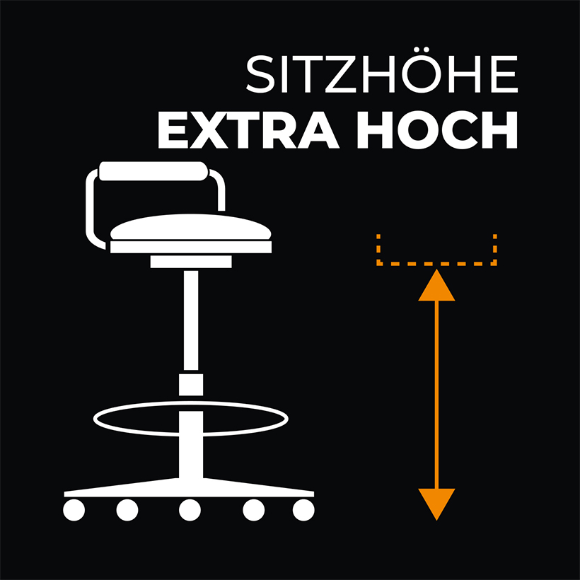 Sitzhöhe bis 80 cm - nur mit Gleitern 